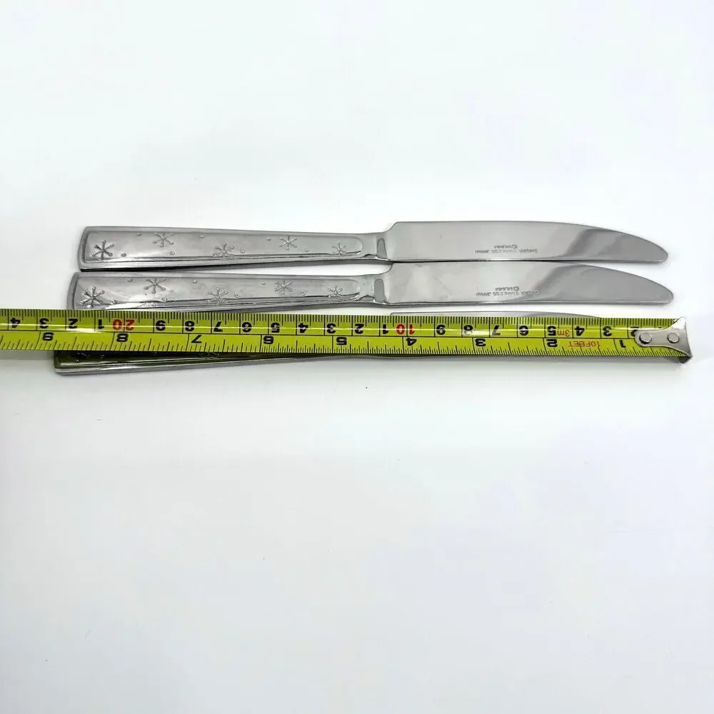 Lot of 3 Vintage Sakura New French Solid Knife Stainless Steel Snowflake Mumm
